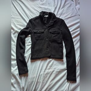 Standard James Perse Black Collar Terry Jacket